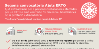 AJUTS PER A PERSONES AFECTADES PER UN ERTO O AMB CONTRACTE FIX DISCONTINU BENEFICIÀRIES DE LA PRESTACIÓ EXTRAORDINÀRIA