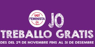 LA UGT DE CATALUNYA POSA EN MARXA LA CAMPANYA #JoTreballoGratis 2023: DEL 29 DE NOVEMBRE AL 31 DE DESEMBRE