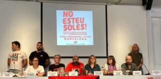 LA UGT DE CATALUNYA S’ADEREIX A LA MANIFESTACIÓ DEL 18 DE JULIOL SOTA EL LEMA «NO ESTEU SOLES», EN SUPORT A LES COMPANYES DE LA SUIZA